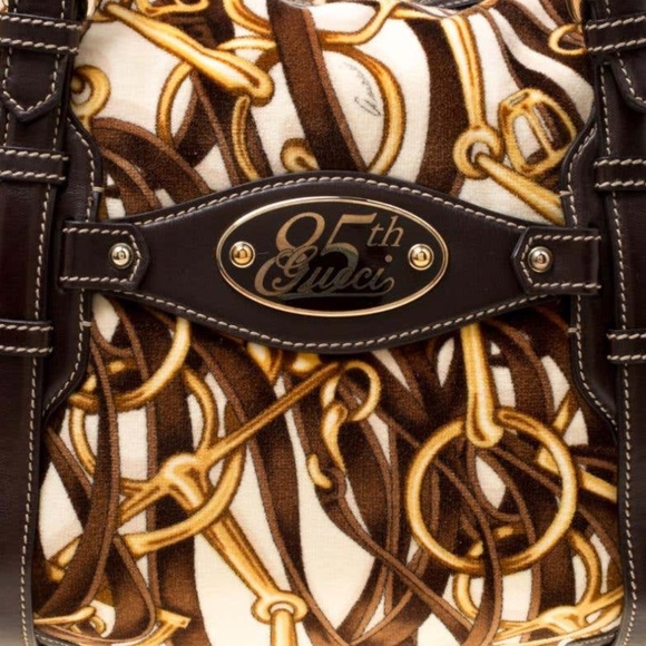 Gucci 💥PRICE DROP🔥Brwn Horsebit Velvt Large 85th - Picture 5 of 8